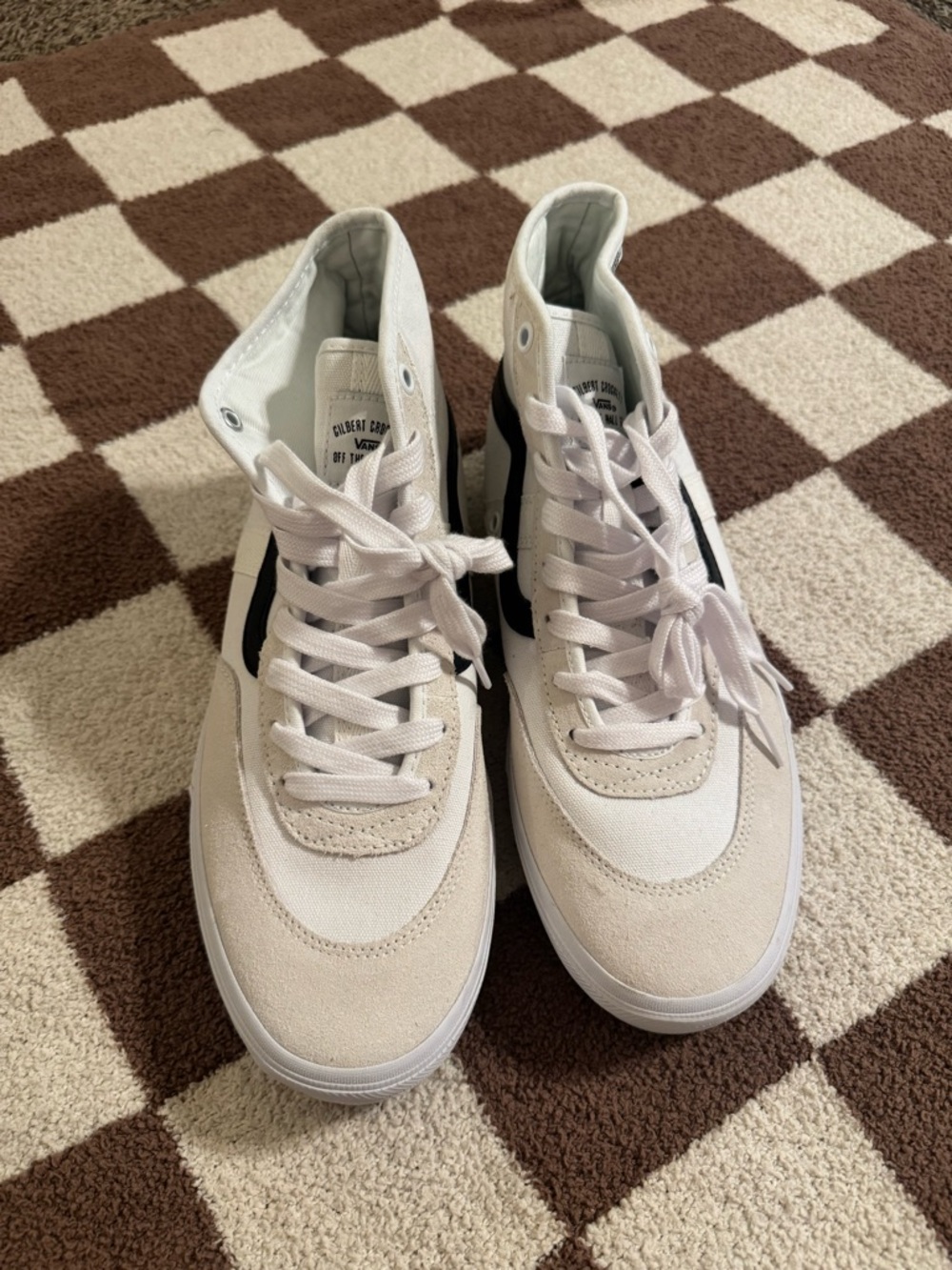 VANS SK8White High-Top Sneakers with Black Stripe